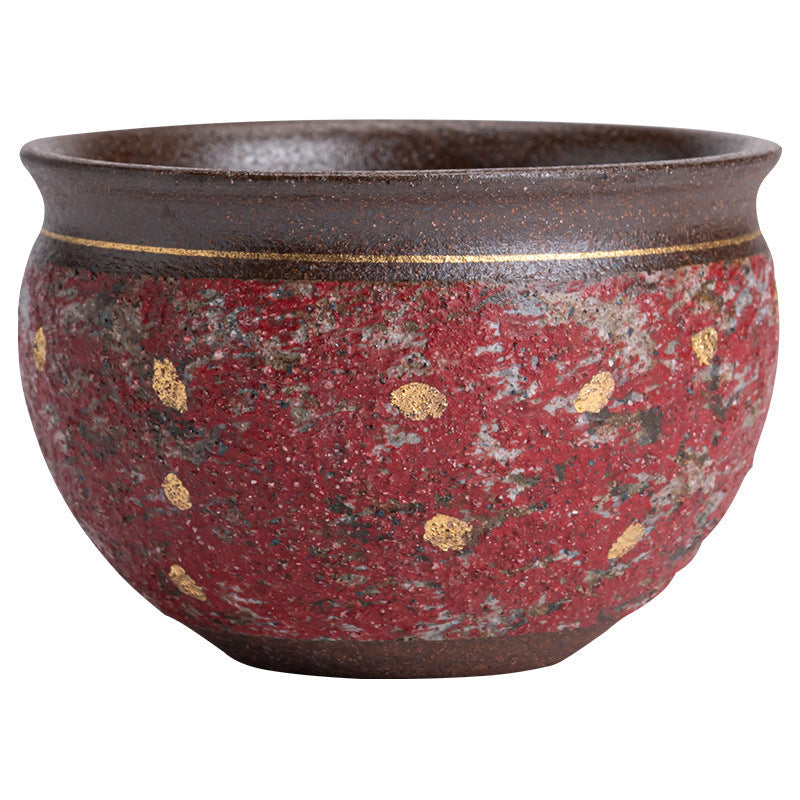 Handmade Rock Mineral Ceramic Tea Cup – Large Elegant Oriental Design
