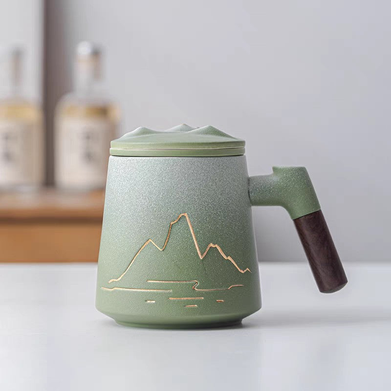 Porcelain Tea Infuser Mug – Thousand Miles Landscape Office Cup