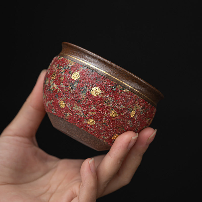 Handmade Rock Mineral Ceramic Tea Cup – Large Elegant Oriental Design