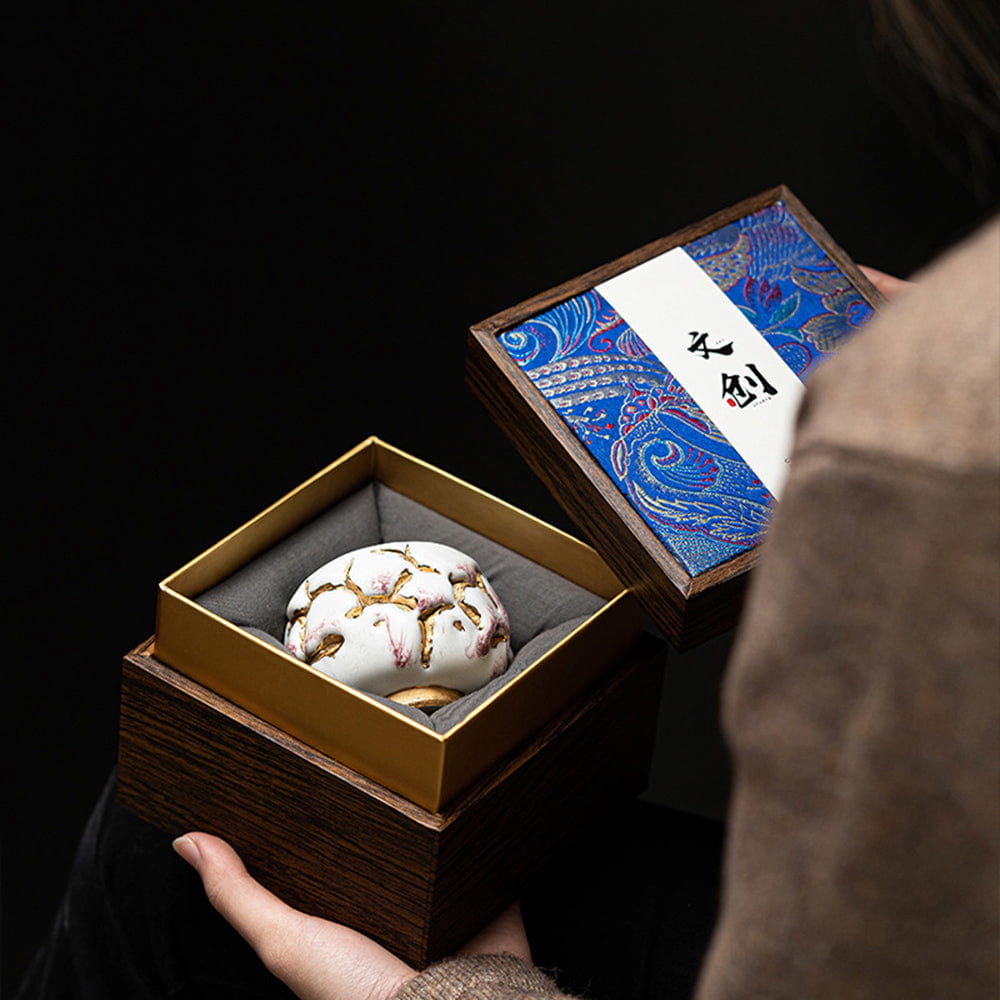 Shinoyaki Gold Gongfu Tea Cup – Handmade Ceramic Chinese Master Cup for Traditional Brewing