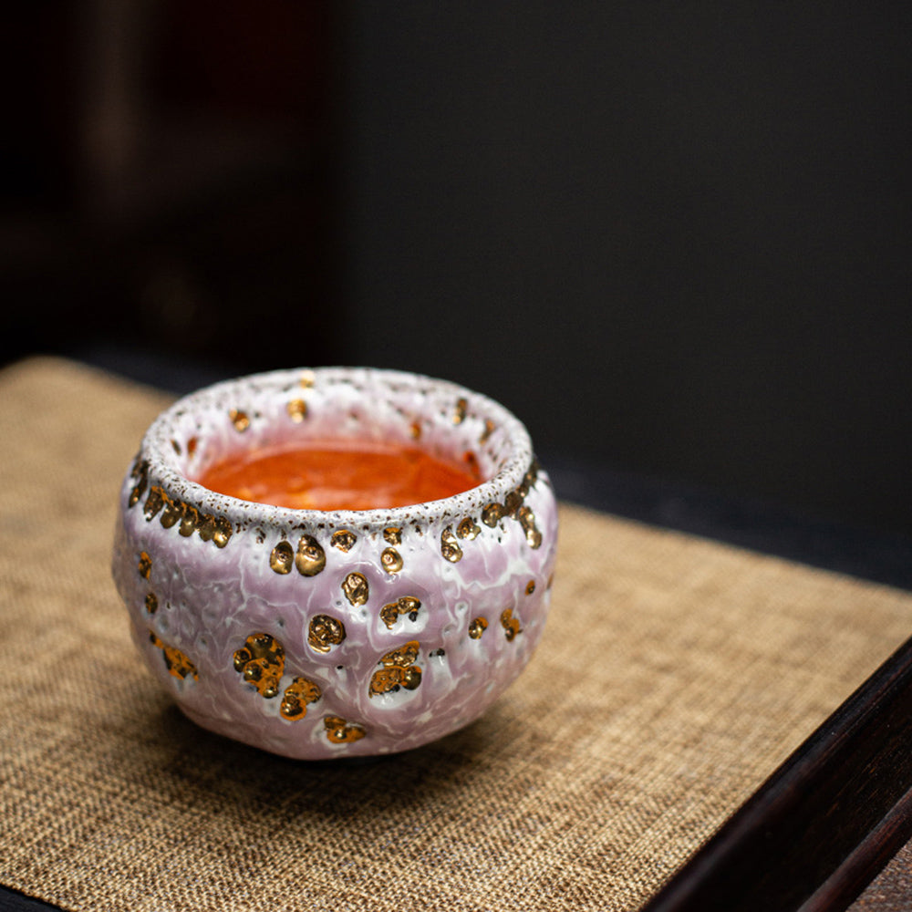Pink Glazed Shino Gongfu Tea Cup – Handmade Ceramic Chinese Tea Cup for Traditional Brewing