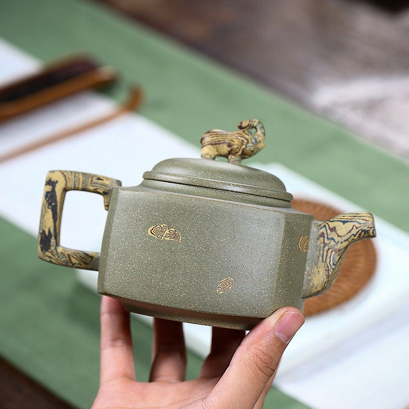 Zisha Xiangrui Teapot – Handmade Square Yixing Clay Teaware 200ml