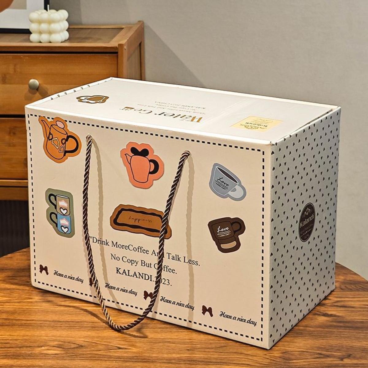 Cream-Style 8-Piece Tea Set – Floral & Graffiti Design, Heart-Peach Lid, 980ML Teapot, 300ML Cups, Tray