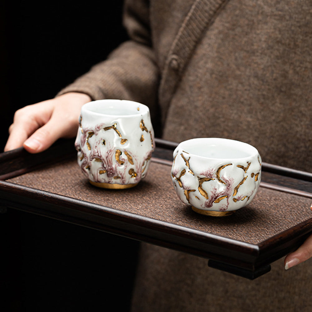 Shinoyaki Gold Gongfu Tea Cup – Handmade Ceramic Chinese Master Cup for Traditional Brewing