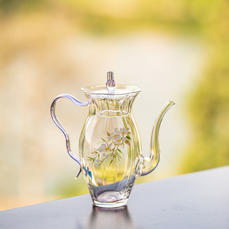 Elegant Glass Tea Set for One – 260ml Teapot with Cup & Tray | Modern Minimal Tea Set