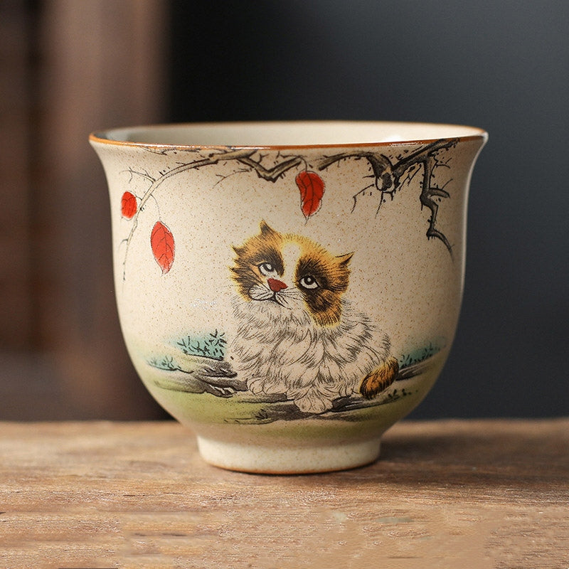 Hand-Painted Chinese Zodiac Ceramic Master Teacup – Elegant Oriental Design