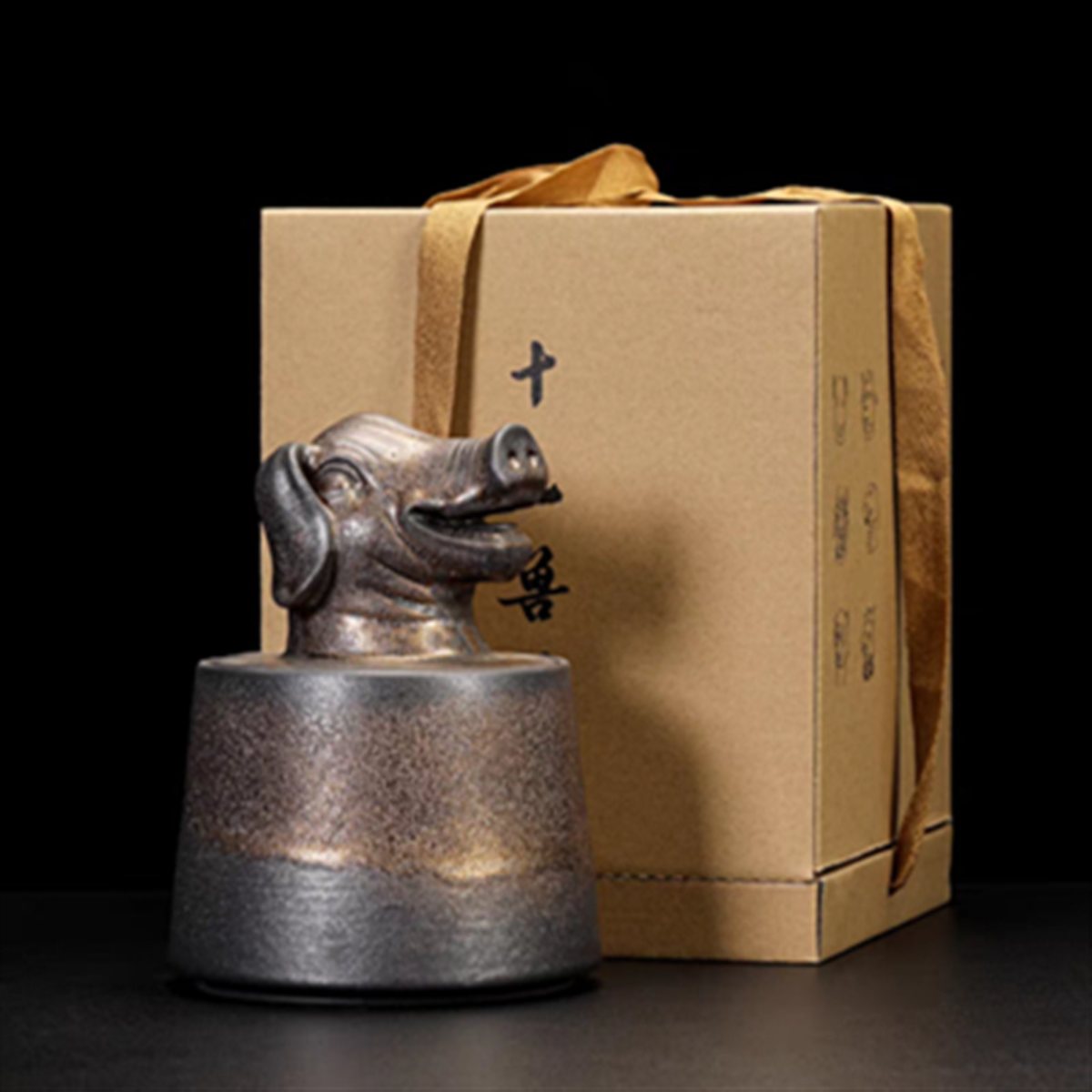 Ceramic Tea Canister with Zodiac Animal Lid – Ideal for Tea, Home Décor and Gifts