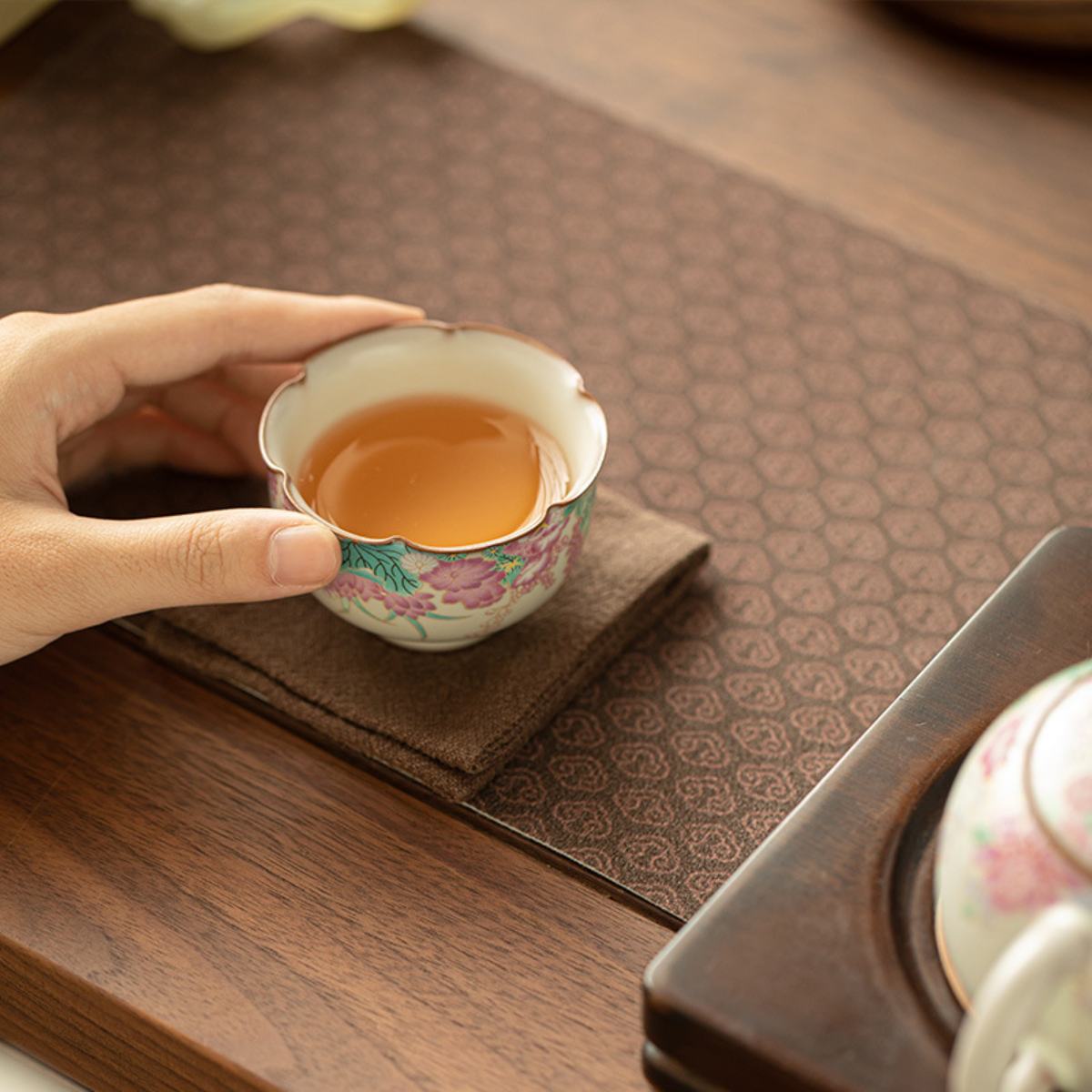 Creamy Glaze Mini Garden Tea Set – One Teapot, Two Cups with Gift Box