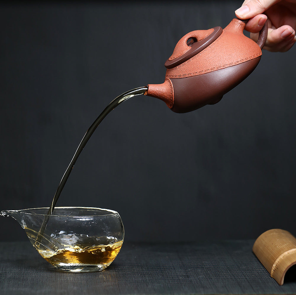 Handcrafted Yixing Zisha Leather Stone Ladle Teapot 280ml | Handmade Chinese Clay Teapot