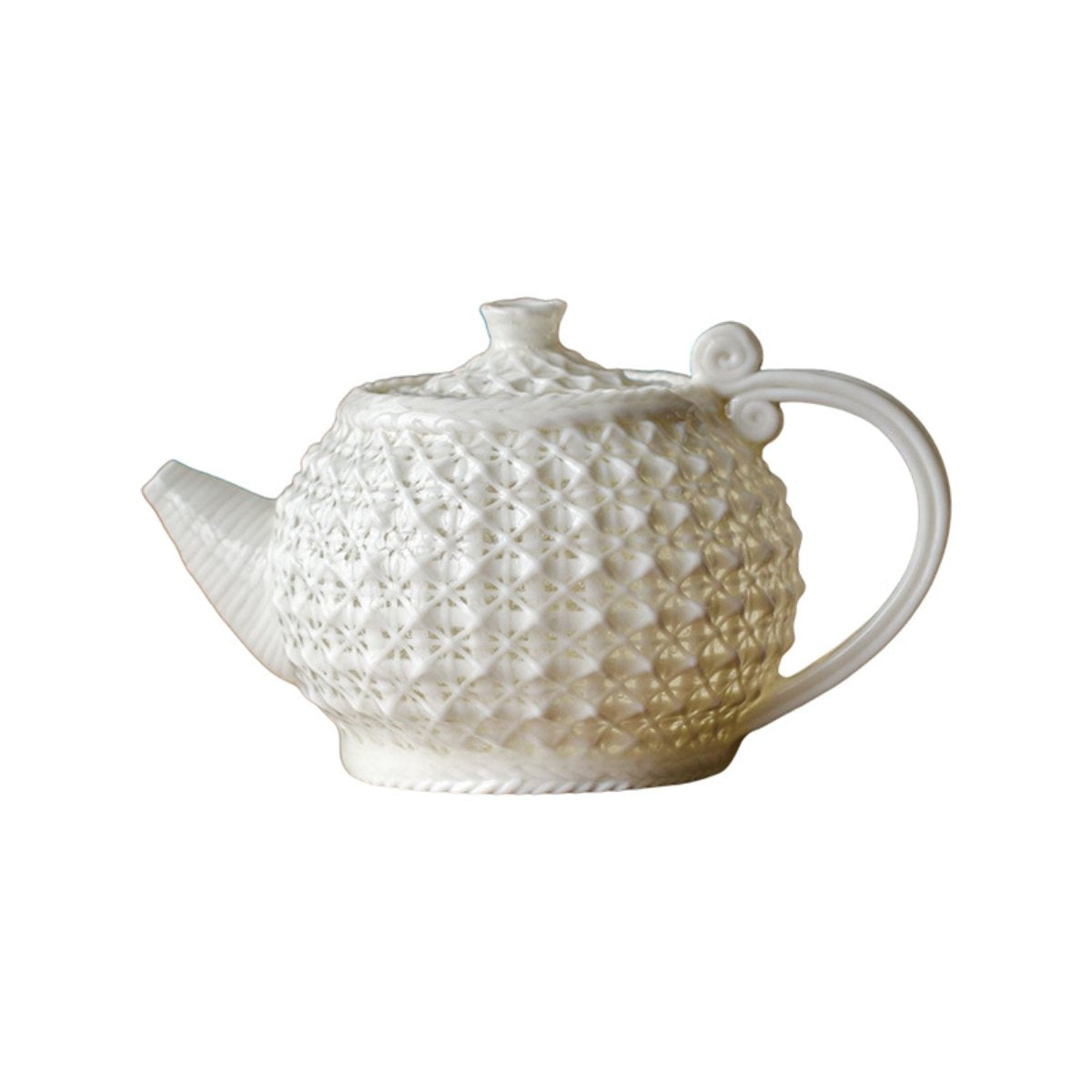 Handmade White Porcelain Woven Teapot 160ml