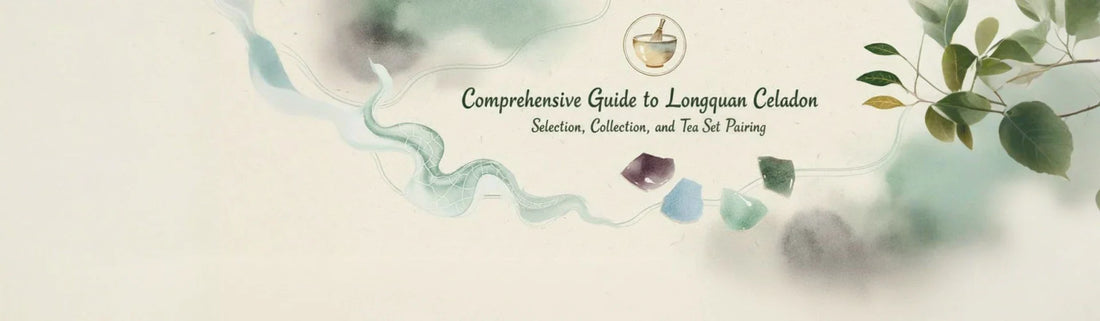 Longquan Celadon tea set with jade-like green glaze showcasing traditional Chinese porcelain craftsmanship