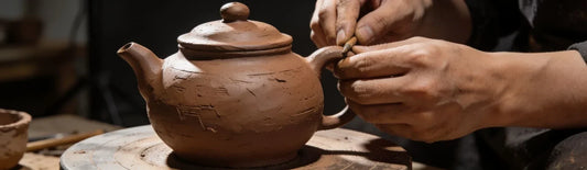 Handcrafted Yixing Zisha teapot showing traditional clay forming craftsmanship and shaping details