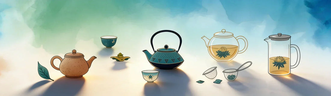 Teapots used in tea sets, showing basic vessel forms and structure