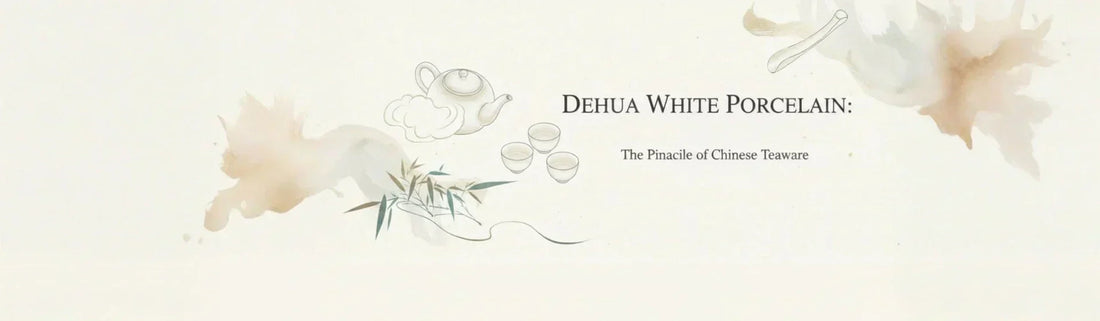 Dehua white porcelain teapot and tea cups with a translucent glaze