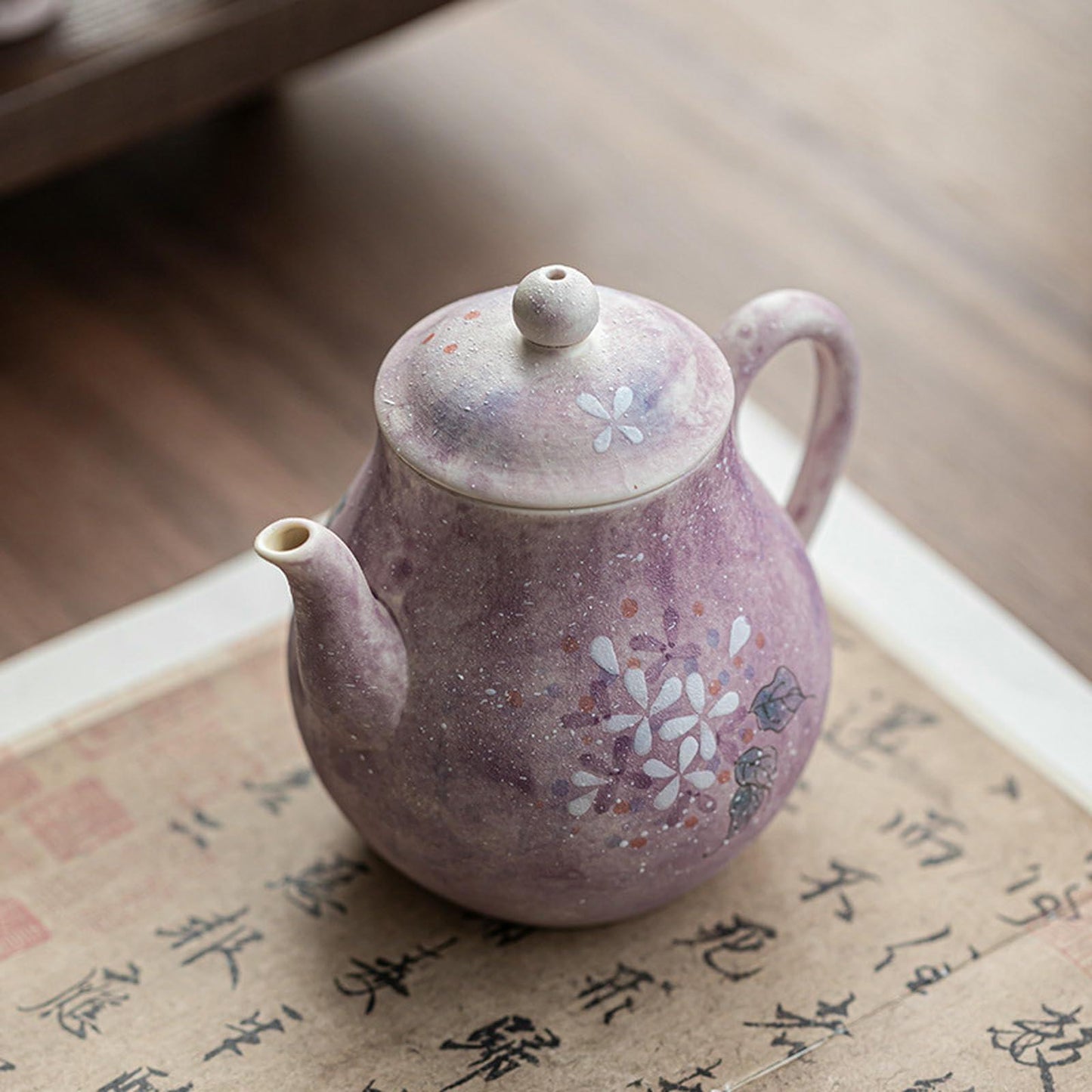 Zilin Travel Tea Set with Luxury Tea Serving Tray & Accessories, Hand-Painted Goldfish Motif, Porcelain Tea Set for Home, Office, or Gift