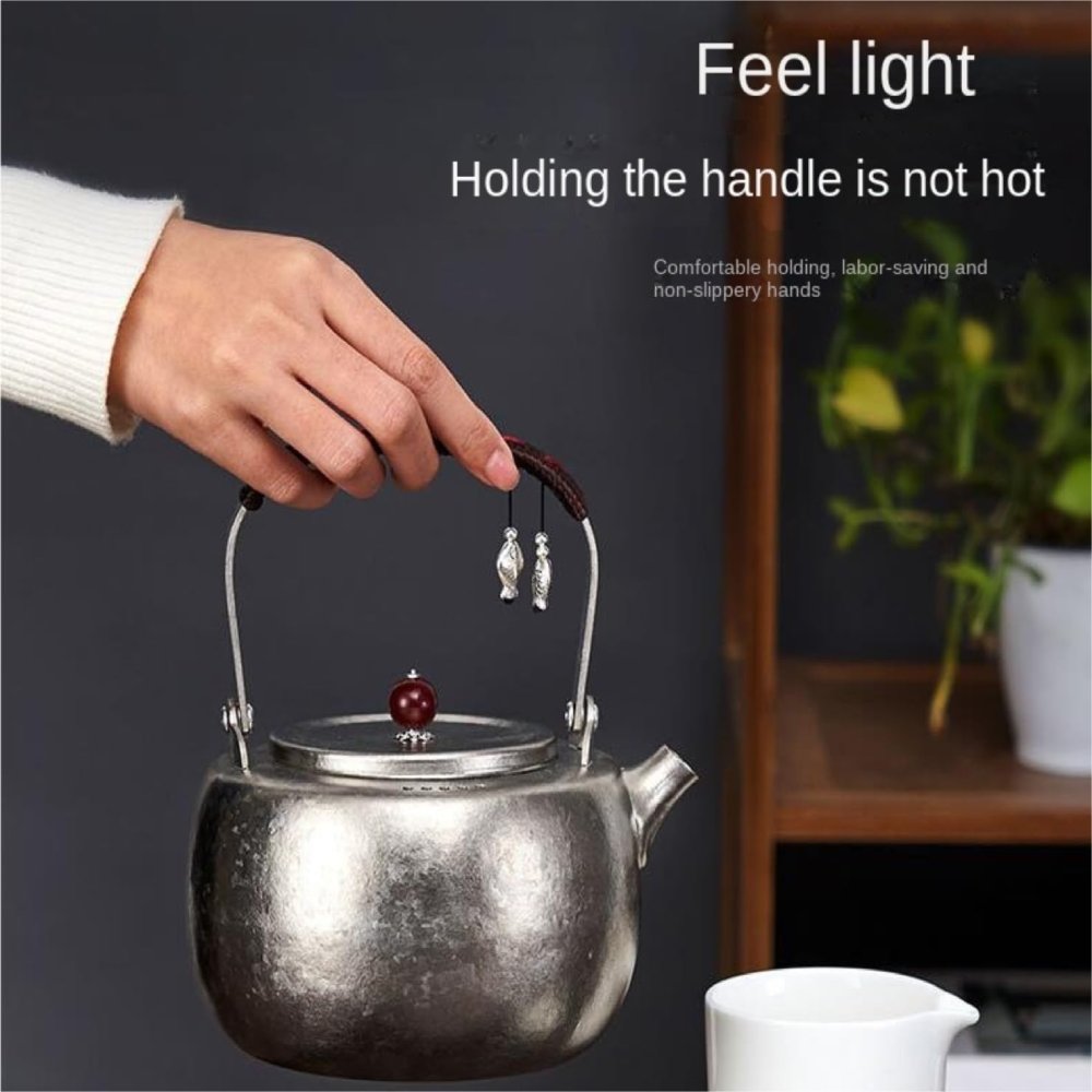 Pure Titanium Teapot & Water Kettle, Large Capacity, Outdoor & Home Tea Brewing Pot