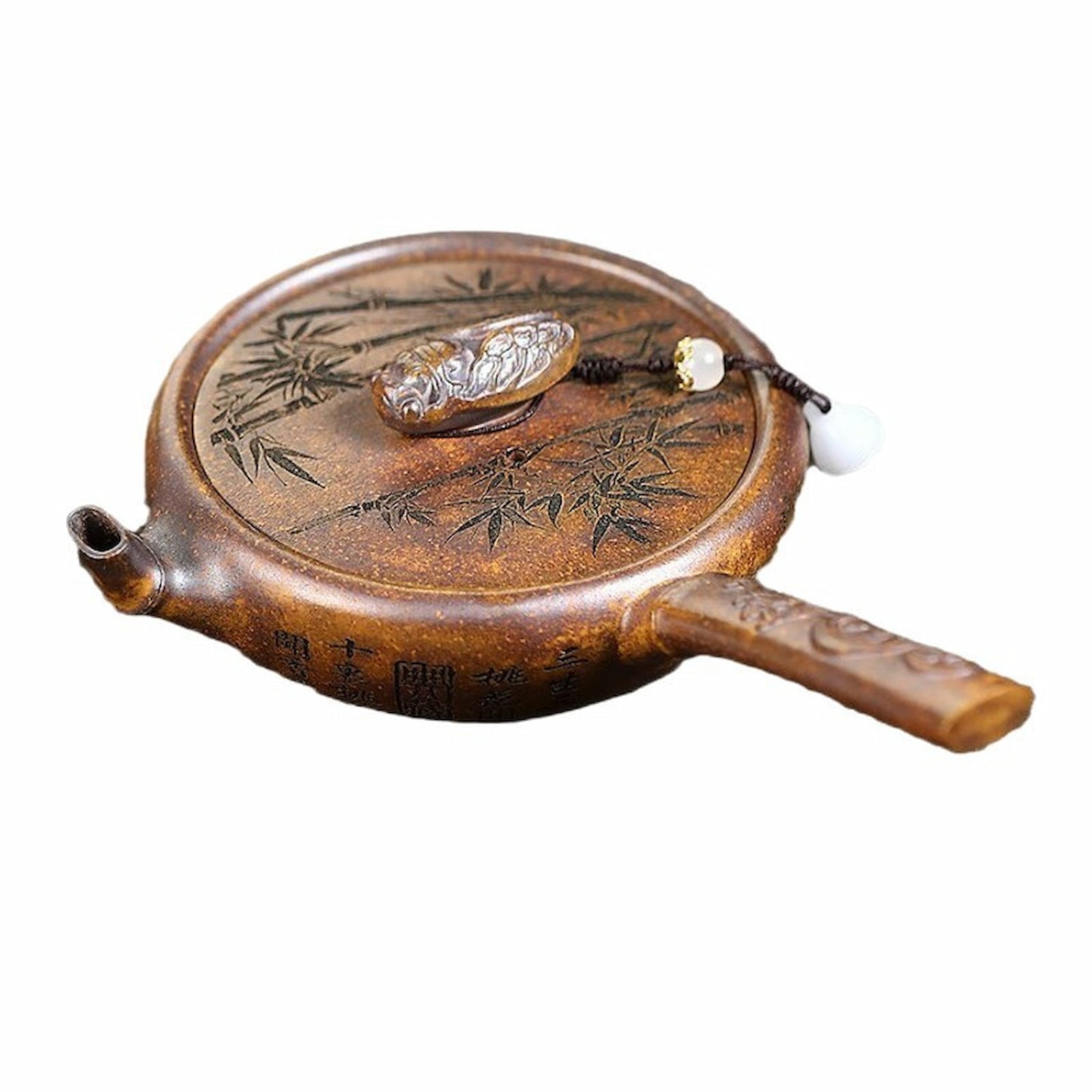 Zhi Zu Yixing side-handle teapot, handmade clay teaware 180ml.