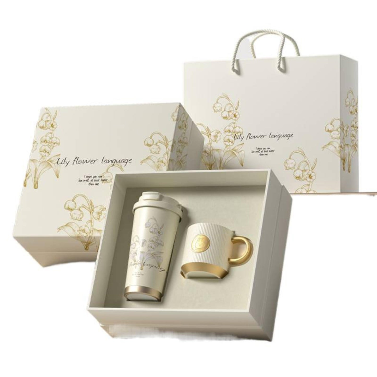 Insulated Double-Wall Tumbler & Ceramic Mug Gift Set – Leak-Proof, Hot & Cold Drinks