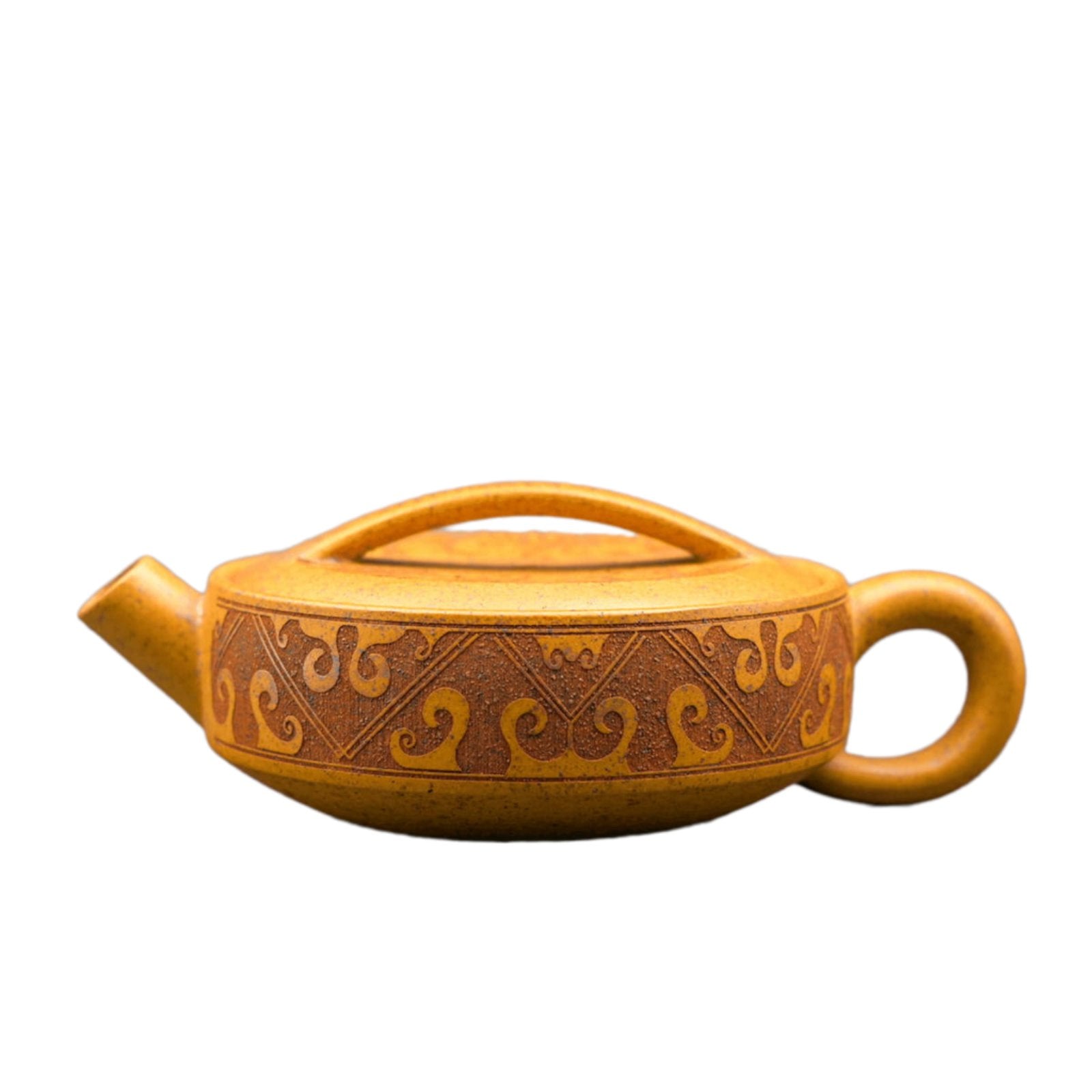 Handcrafted Huangtu Yipianwa Teapot, 150ml Golden Duan Ni Yixing clay, ideal for gongfu tea set