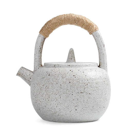 Mini kiln-glazed ceramic tea set with teapot, four cups, and tray for Gongfu tea ceremonies.