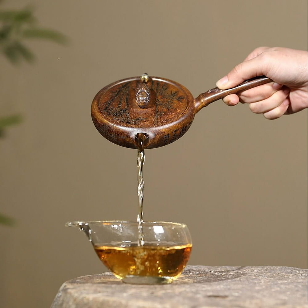 Zhi Zu Side-Handle Teapot – Longguo Jinsha Ni – 180ml