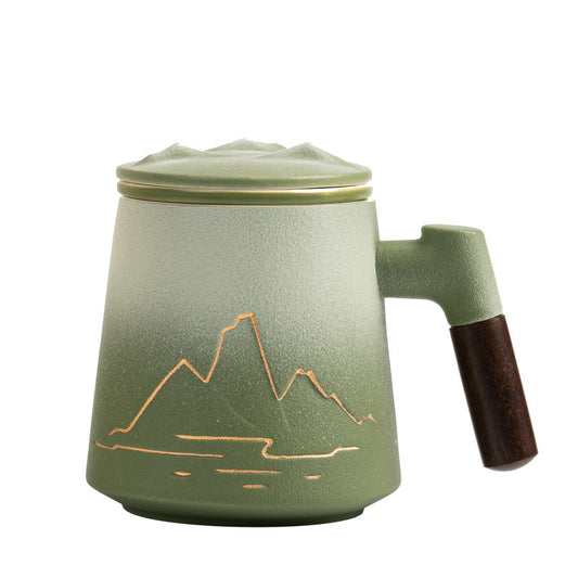 Porcelain Tea Infuser Mug – Thousand Miles Landscape Office Cup