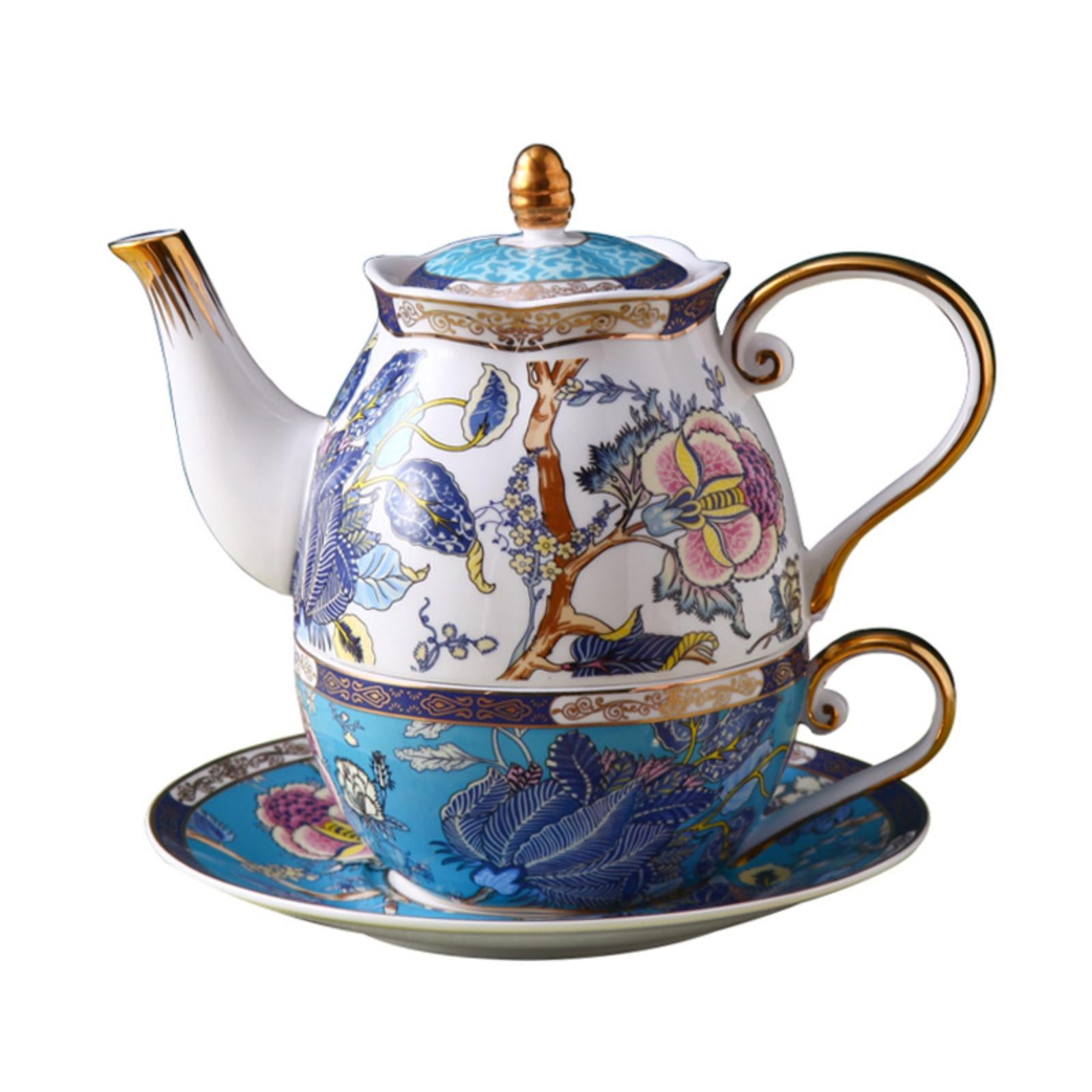 Elegant teapot and cup set for afternoon tea