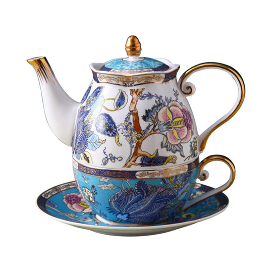 Elegant teapot and cup set for afternoon tea