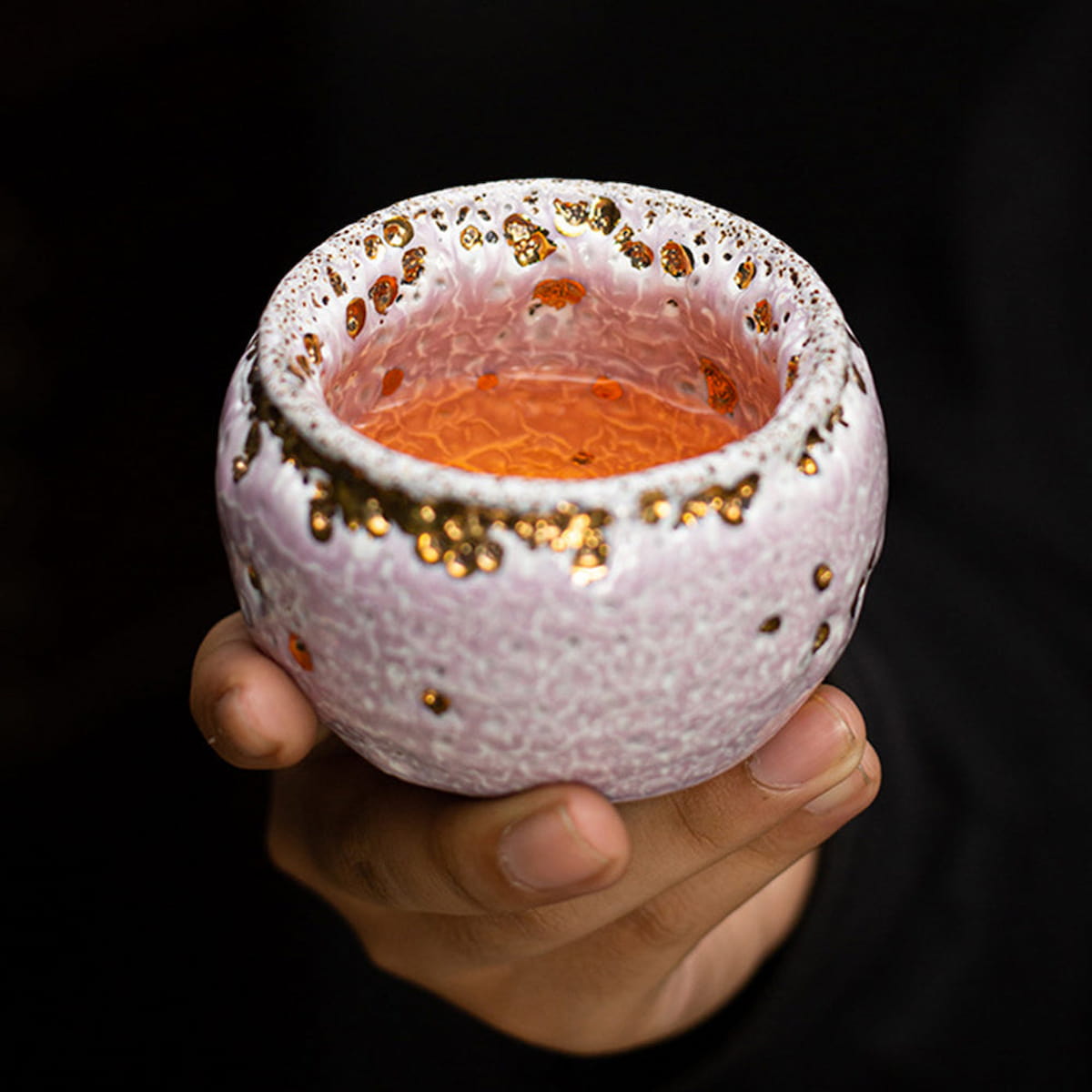 Pink Glazed Shino Gongfu Tea Cup – Handmade Ceramic Chinese Tea Cup for Traditional Brewing