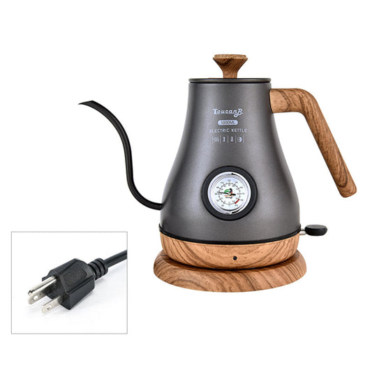 Electric Gooseneck Kettle 304 Stainless Steel with Temperature Gauge – Fast Heating Tea and Coffee Pot
