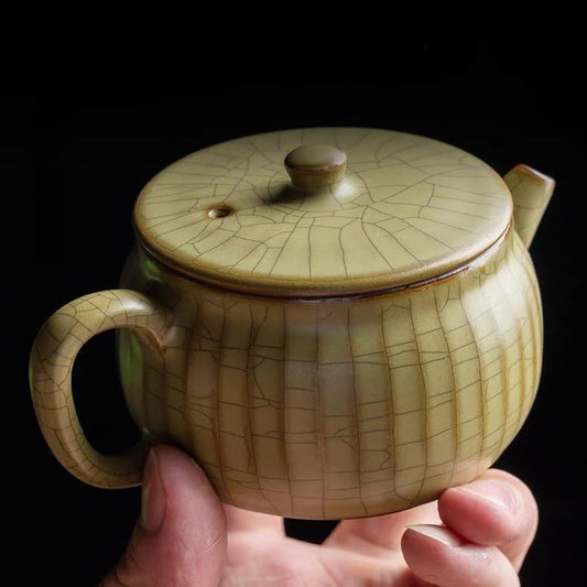 Ge Kiln Wide-Mouth Teapot Set – 1 Teapot + 4 Cups