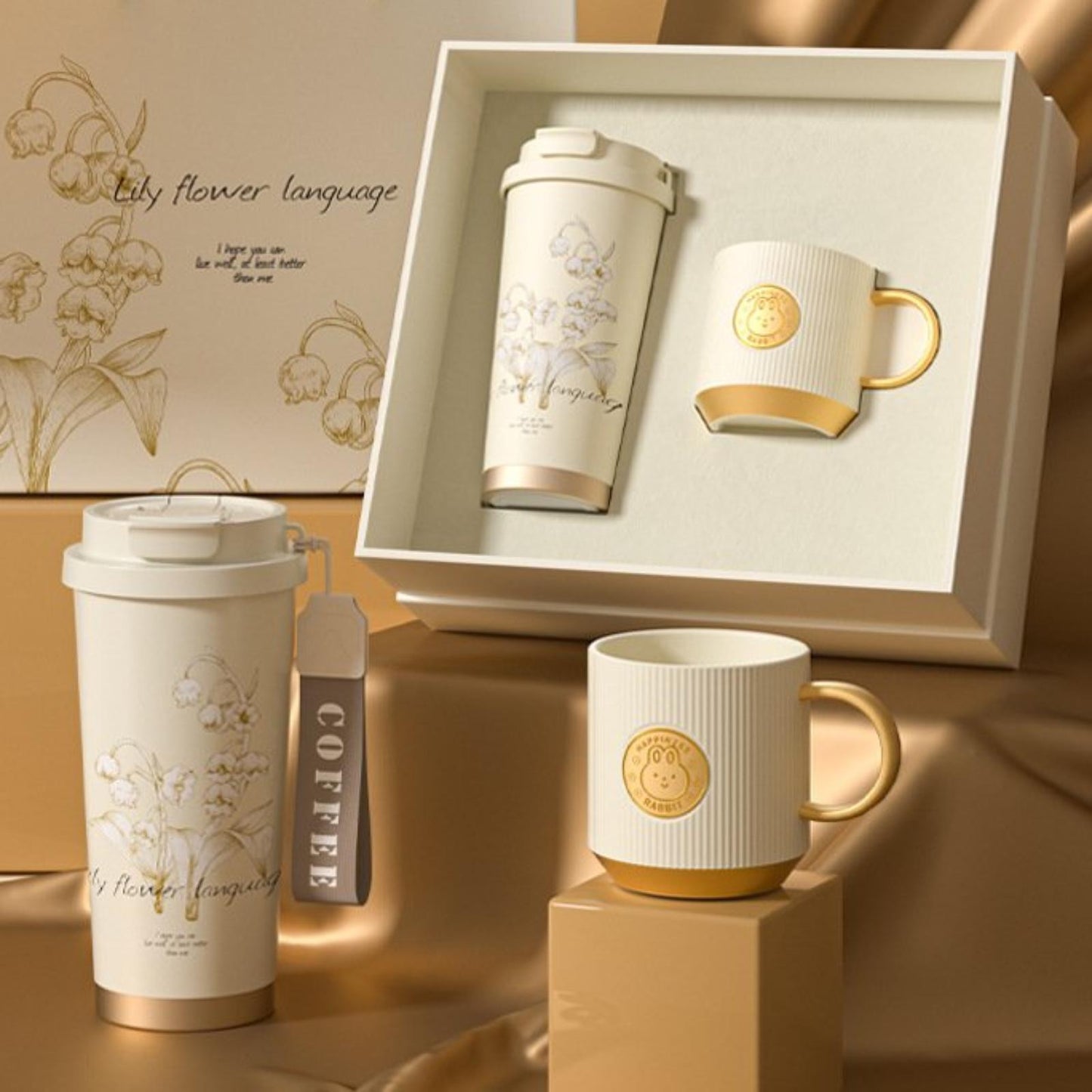 Insulated Double-Wall Tumbler & Ceramic Mug Gift Set – Leak-Proof, Hot & Cold Drinks