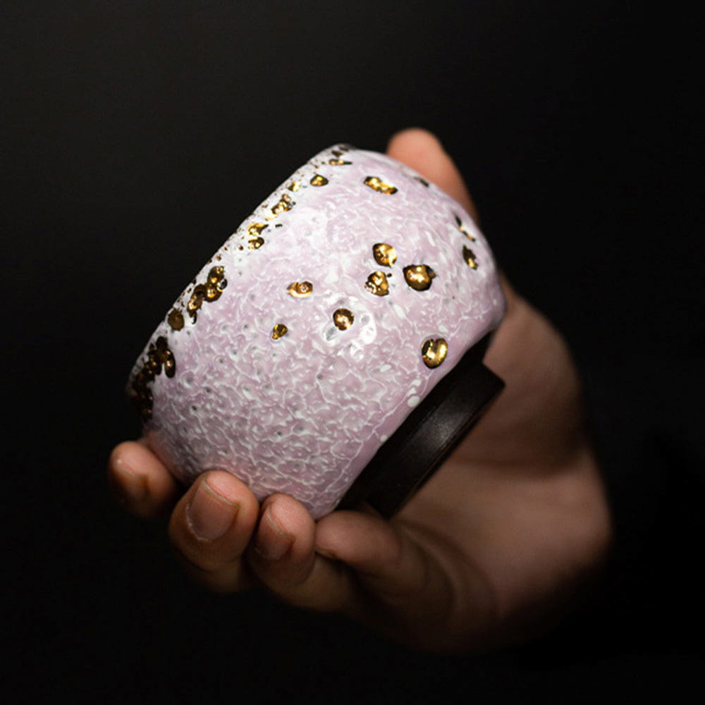 Pink Glazed Shino Gongfu Tea Cup – Handmade Ceramic Chinese Tea Cup for Traditional Brewing