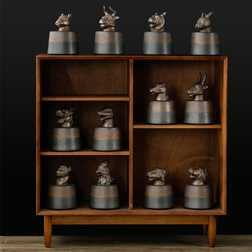 Ceramic Tea Canister with Zodiac Animal Lid – Ideal for Tea, Home Décor and Gifts