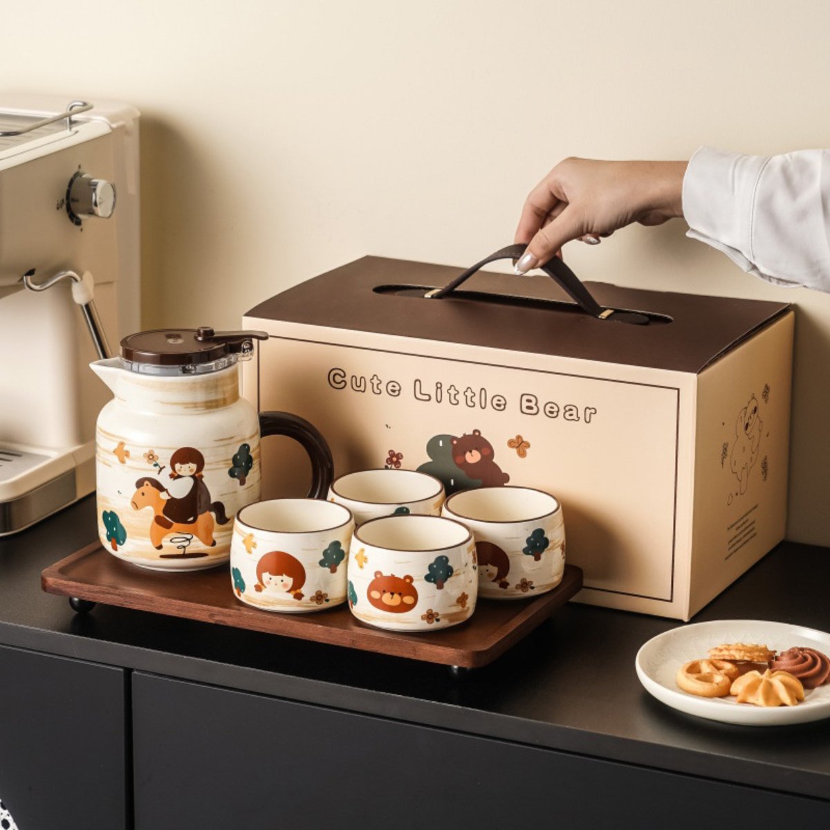 Carousel Girl Ceramic Teapot Set with Filter – 1L, 4 Cups, Gift Box