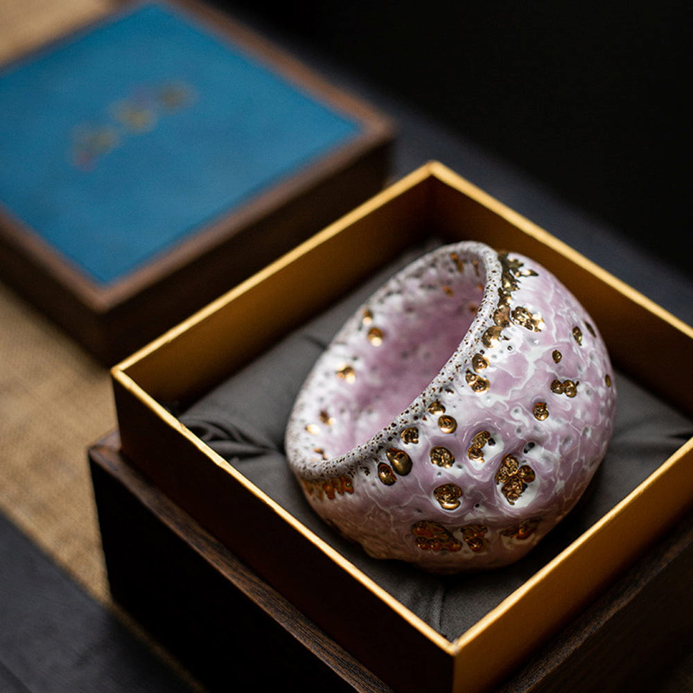 Pink Glazed Shino Gongfu Tea Cup – Handmade Ceramic Chinese Tea Cup for Traditional Brewing