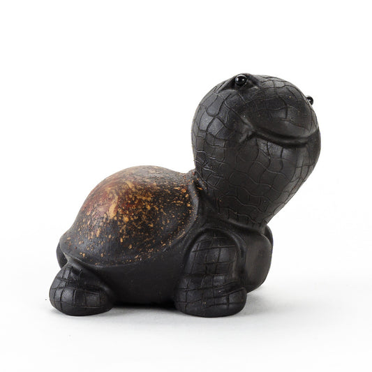 Handmade Yixing Clay Tortoise Tea Pet – Ceramic Lid Holder & Kung Fu Tea Table Decoration