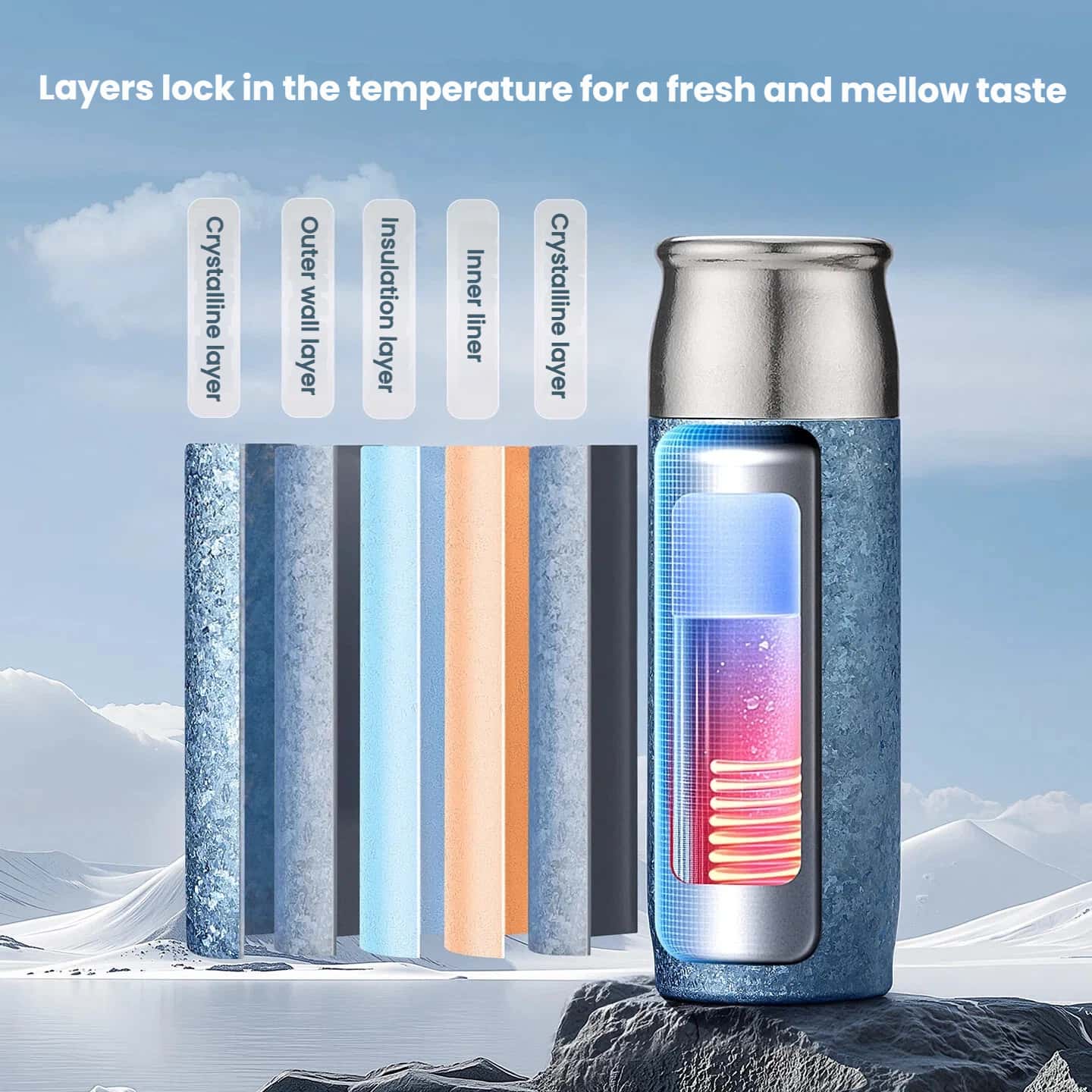 Pure Titanium 14oz Tea Tumbler – Leakproof Magnetic Lid, Multi-Layer Insulation & Built-in Tea Filter