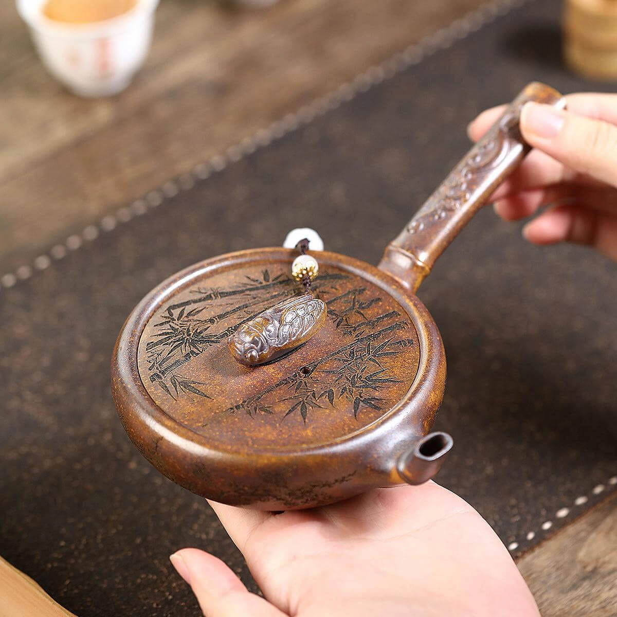 Zhi Zu Side-Handle Teapot – Longguo Jinsha Ni – 180ml