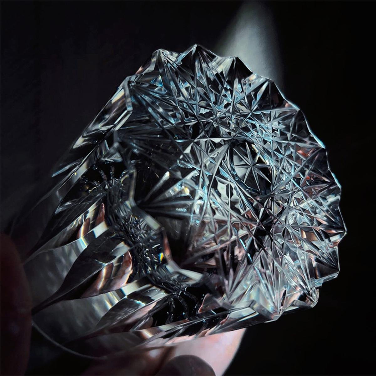 Edo Kiriko Handcrafted Dazzling Star Crystal Tea Cup – Lead-Free Crystal Glass