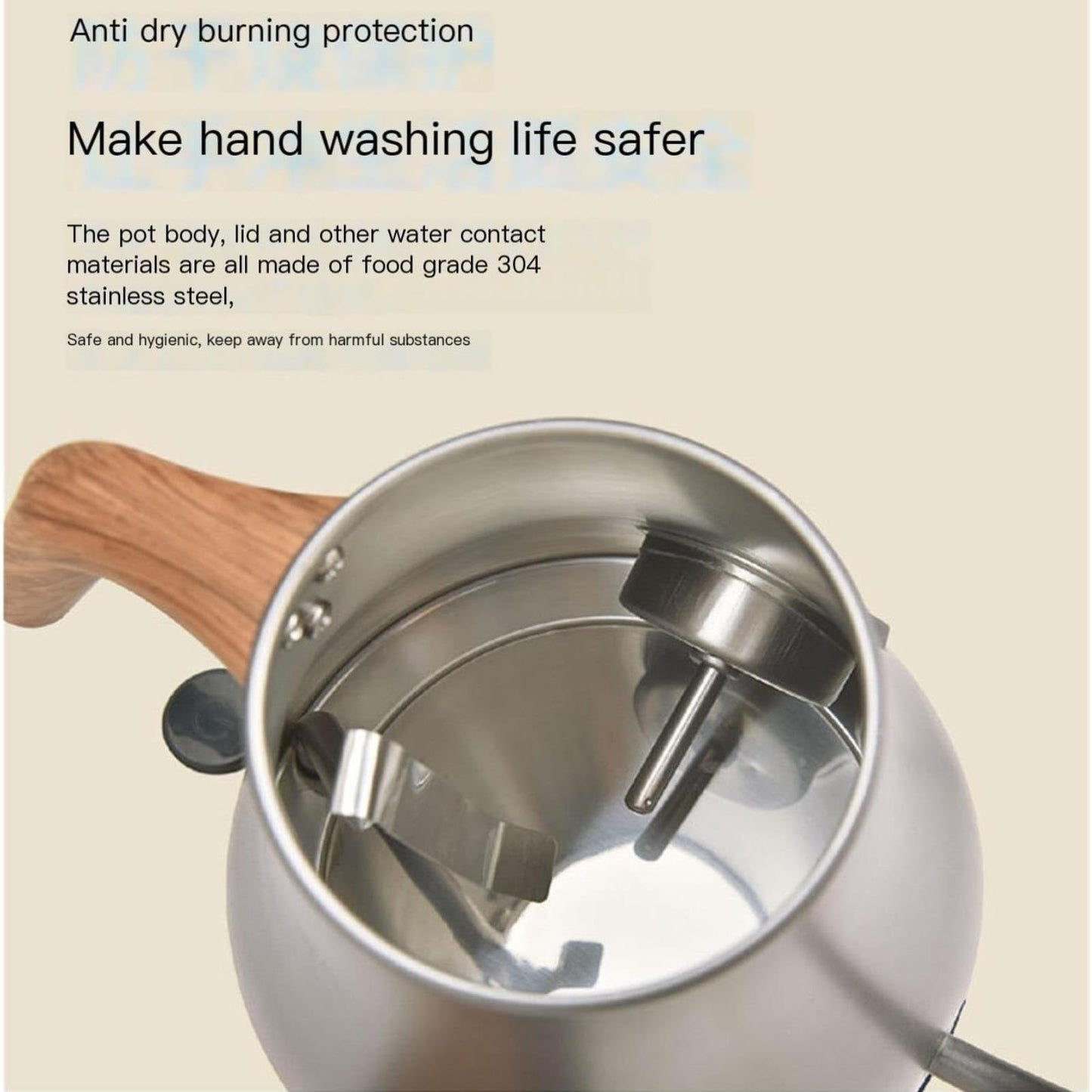 Electric Gooseneck Kettle with Temperature Gauge – 304 Stainless Steel Fast Heating Tea Kettle