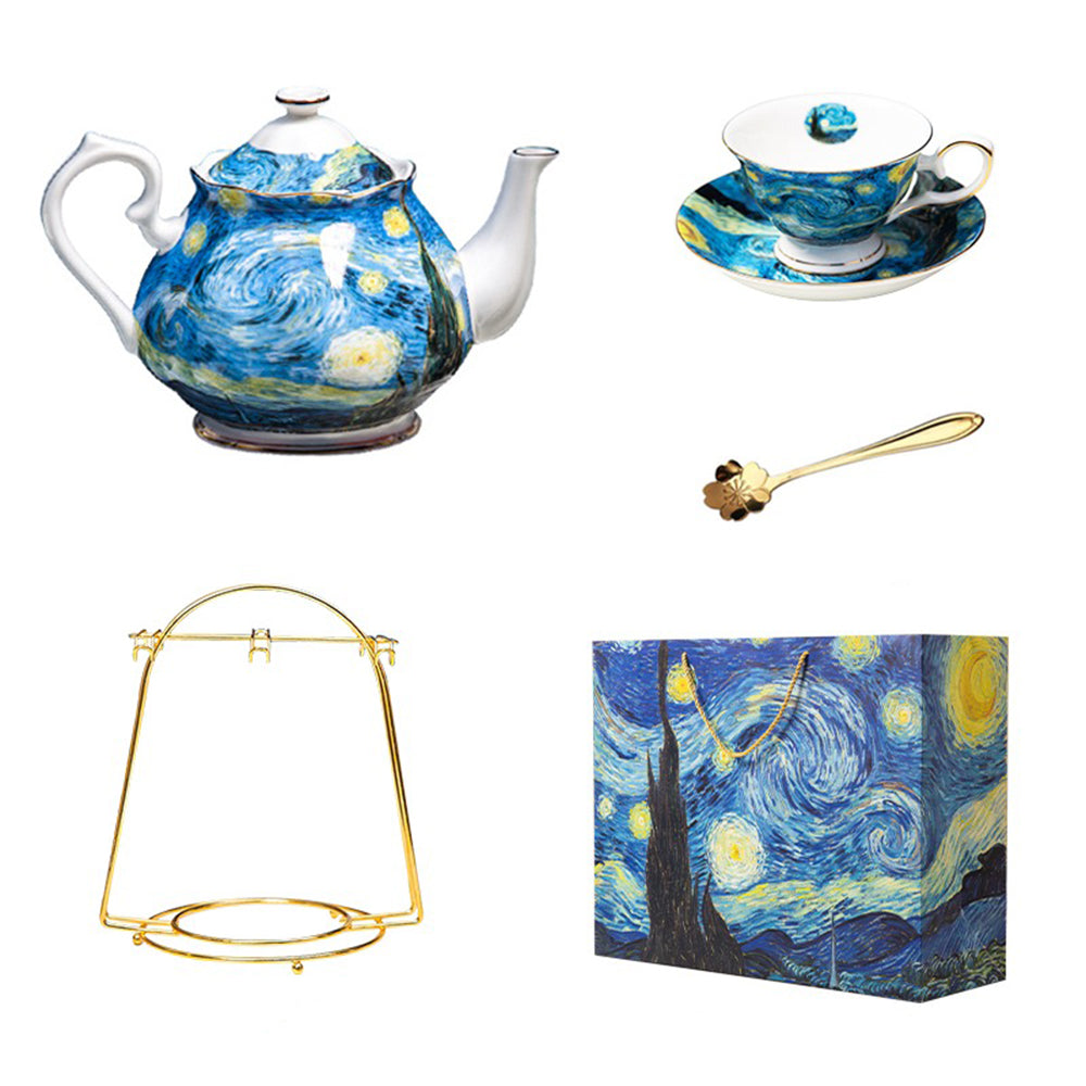 Tea Set – Includes Teapot, 6 Cups, Tray, and Accessories