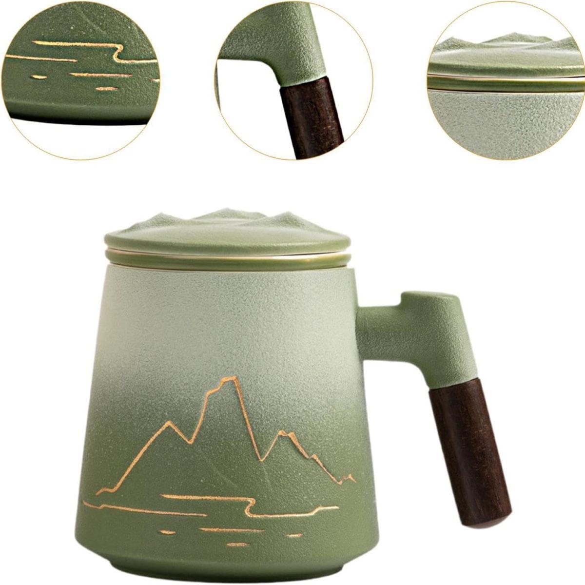 Porcelain Tea Infuser Mug with Lid and Filter – Thousand Miles Landscape Design