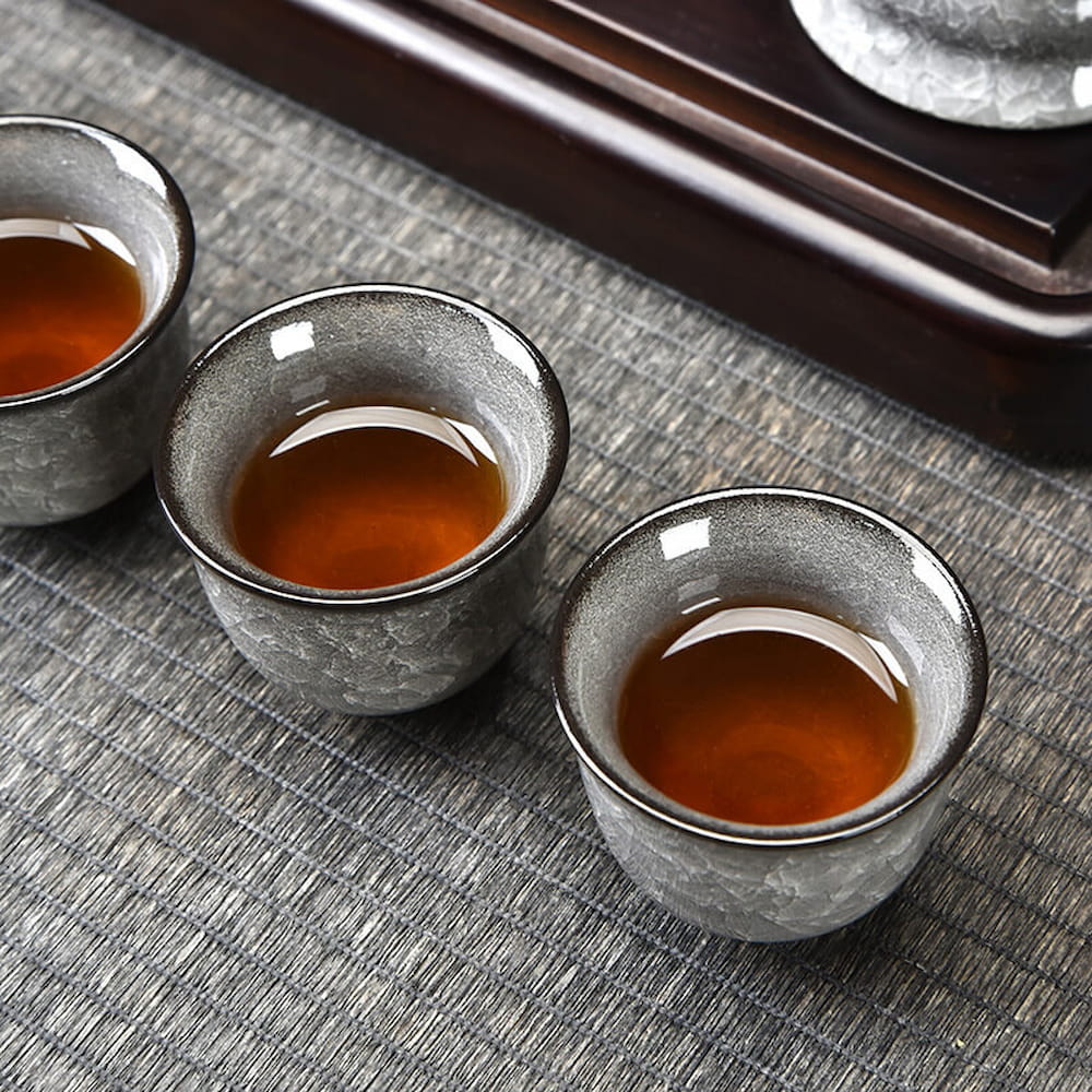 Black Ice Ceramic Gaiwan Gongfu Tea Set with Gift Box – Complete Chinese Tea Set