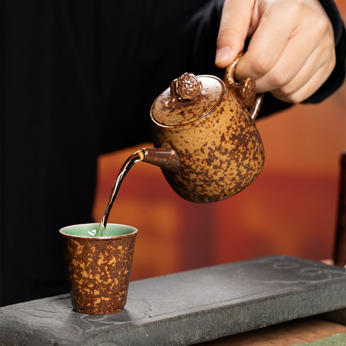 Longquan Celadon Grey Glaze Gongfu Teapot – 150ML Handcrafted Chinese Tea Pot