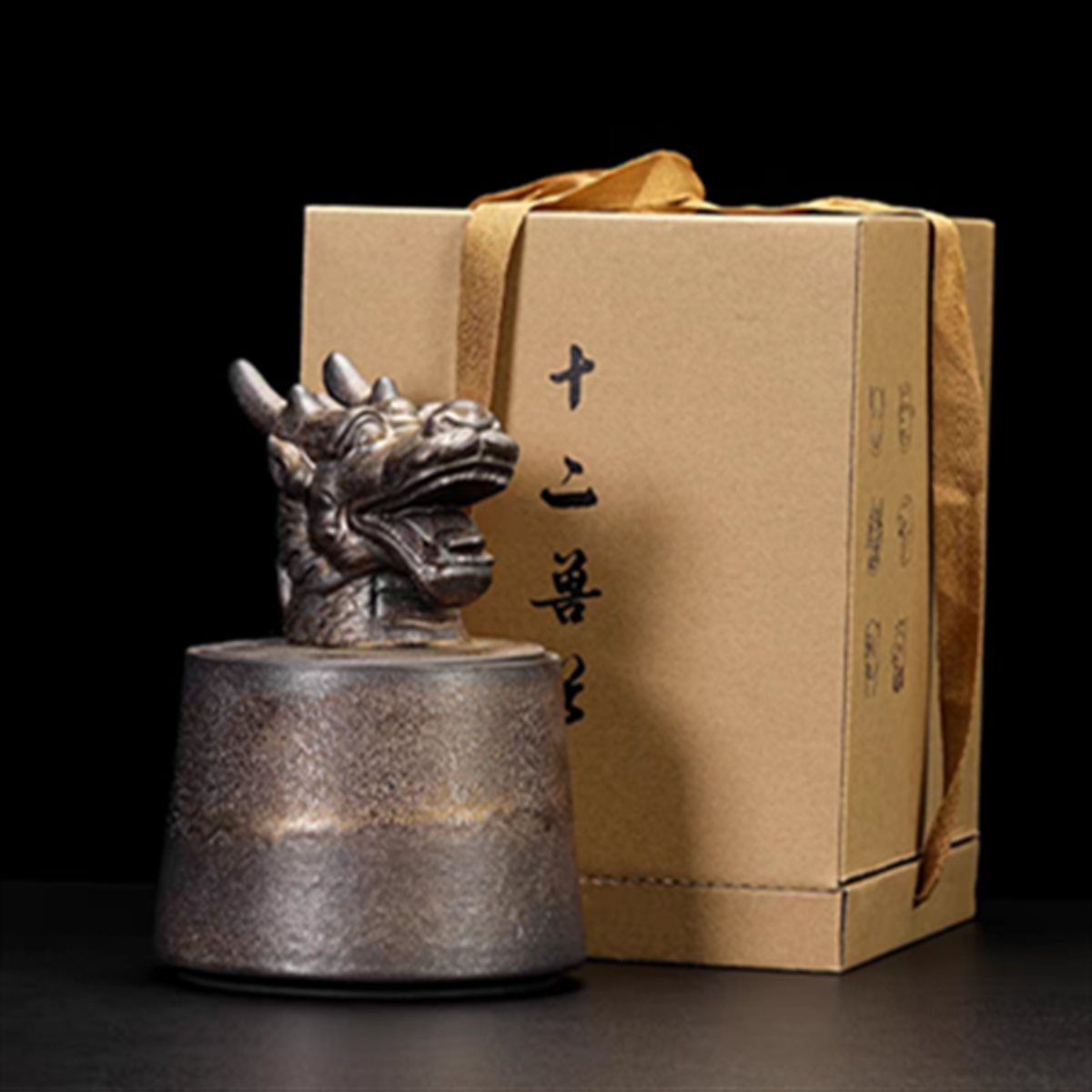 Ceramic Tea Canister with Zodiac Animal Lid – Ideal for Tea, Home Décor and Gifts