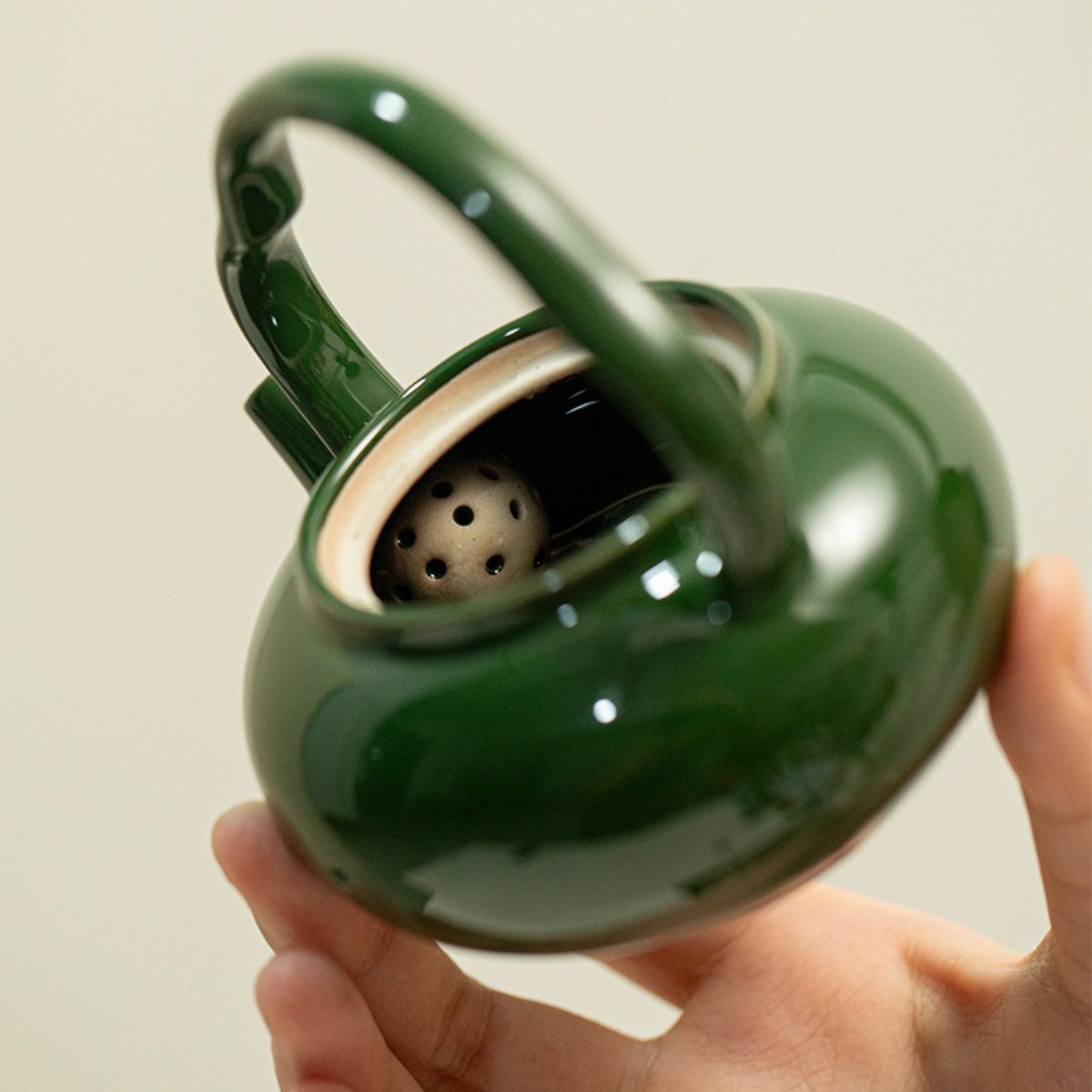 Original Mineral Glaze Teapot – Chinese Vintage Granny Green Cloud Style 150ML