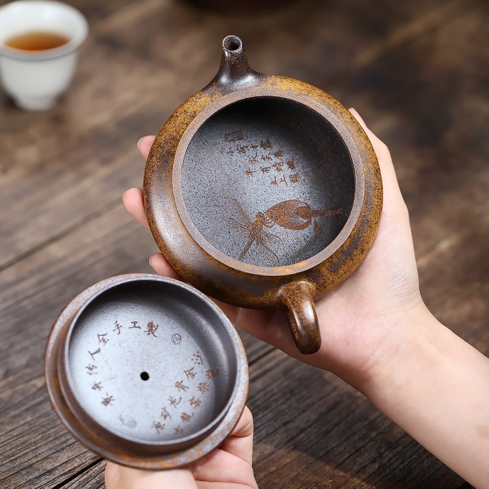 Three-Legged Xu-Bian Purple Clay (Yixing Zisha) Teapot – Longgu Jinsha Clay – 200ml