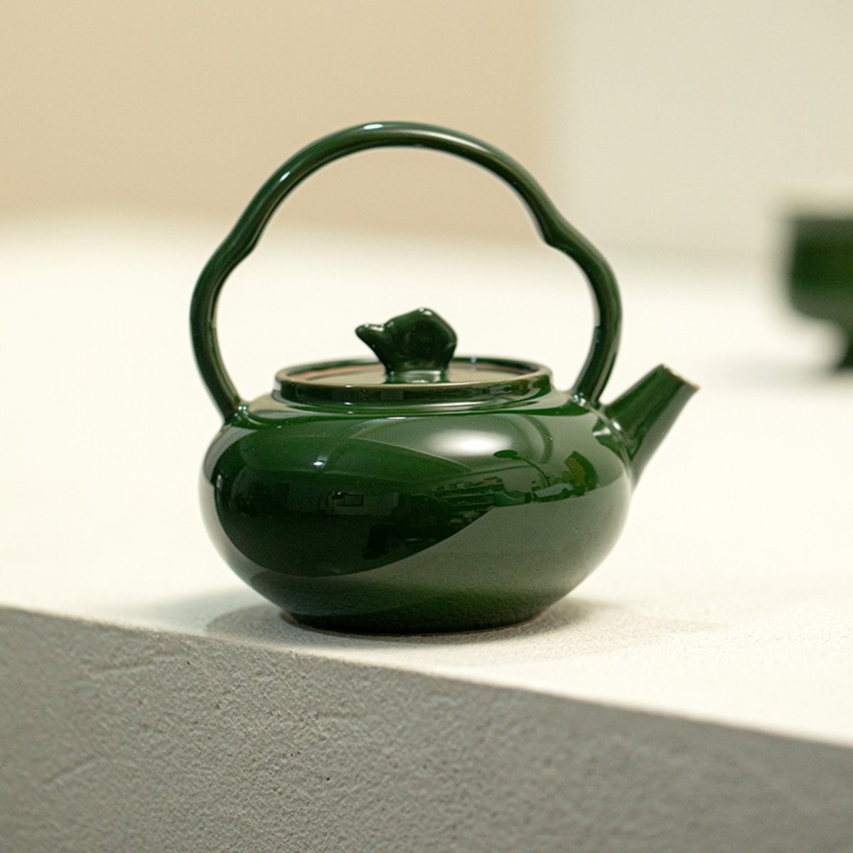 Original Mineral Glaze Teapot – Chinese Vintage Granny Green Cloud Style 150ML