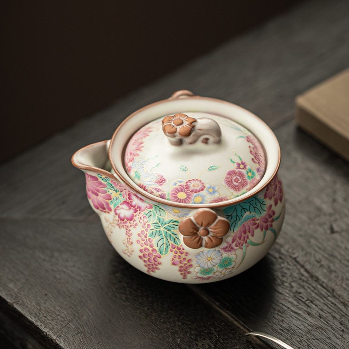 Creamy Glaze Mini Garden Tea Set – One Teapot, Two Cups with Gift Box